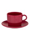Xícara Elegance para Chá com Pires 250ml Vermelha em Policarbonato Linha Profissional Cook Vem - 1