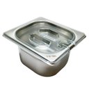 Ver imagem 2 de Conj 12 Cuba Gastronômica Inox Gn 1/6x65 Mm 1 L + Tampa 1/6 em Policarbonato com Abertura para Colhe