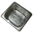Ver imagem 1 de Conj 12 Cuba Gastronômica Inox Gn 1/6x65 Mm 1 L + Tampa 1/6 em Policarbonato com Abertura para Colhe