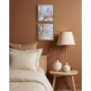 Ver imagem 1 de Duo Quadros Decorativos Pequenos Sala Cozinha Flor Branca Natureza 37x33cm Canvas Moldura Flutuante