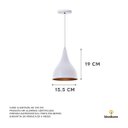 Ver imagem 2 de Kit 3 Lustre Pendente Interno Balcão Gota:Branco com Cobre