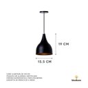 Ver imagem 2 de Kit 3 Lustre Pendente Interno Balcão Gota:Preto com Cobre