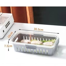 Organizador de Alimentos Geladeira com Tampa Pote Cesto - 5