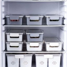 Organizador de Alimentos Geladeira com Tampa Pote Cesto - 2