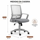 Ver imagem 5 de Cadeira Giratória Stay Cinza Claro com Tela Mesh e Sistema Relax - Roal