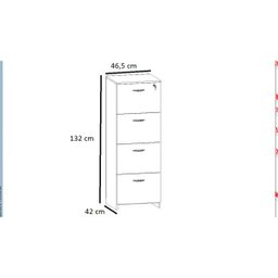 Armário Arquivo Pasta Suspensa 132cm Web Office - 3