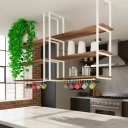 Ver imagem 1 de Prateleira Tripla Estilo Industrial Teto Parede 100cm Bm Fs