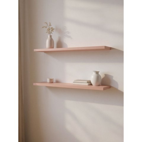 Kit de 2 Prateleiras 180cm Mdf Rosa - On Móveis