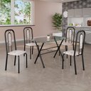 Ver imagem 1 de Conjunto de Mesa Tubular 100x60cm Tampo de Vidro com 4 Cadeiras Lívia