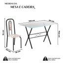 Ver imagem 3 de Conjunto de Mesa Tubular 100x60cm Tampo de Vidro com 4 Cadeiras Lívia
