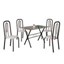 Ver imagem 2 de Conjunto de Mesa Tubular 100x60cm Tampo de Vidro com 4 Cadeiras Lívia