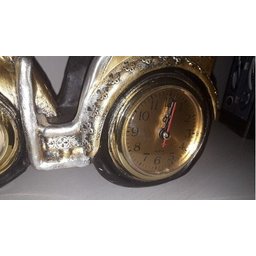 Relógio E Termômetro De Mesa Moto Dourado - 4