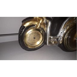 Relógio E Termômetro De Mesa Moto Dourado - 3
