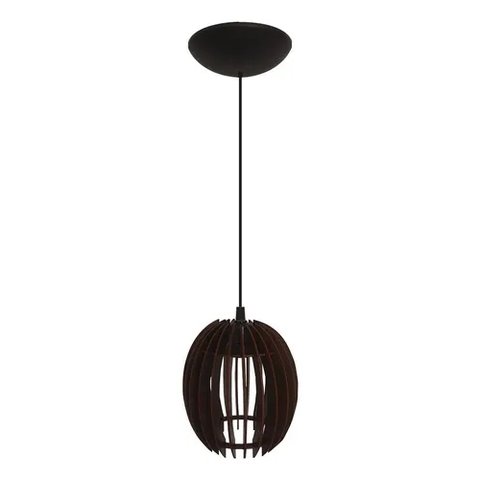 Pendente Luminária de Teto Cúpula Mdf Oval Suporte Plástico - Soquete E-27 – Abf Luminárias:oval