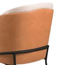 Ver imagem 6 de Conjunto 2 Cadeiras Aurora Linho Bege Couro Caramelo Metal Preto