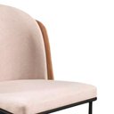 Ver imagem 5 de Conjunto 2 Cadeiras Aurora Linho Bege Couro Caramelo Metal Preto