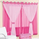 Ver imagem 1 de Cortina Infantil E Voal 3,00 X 2,80 Metros Alt Pink e Branco