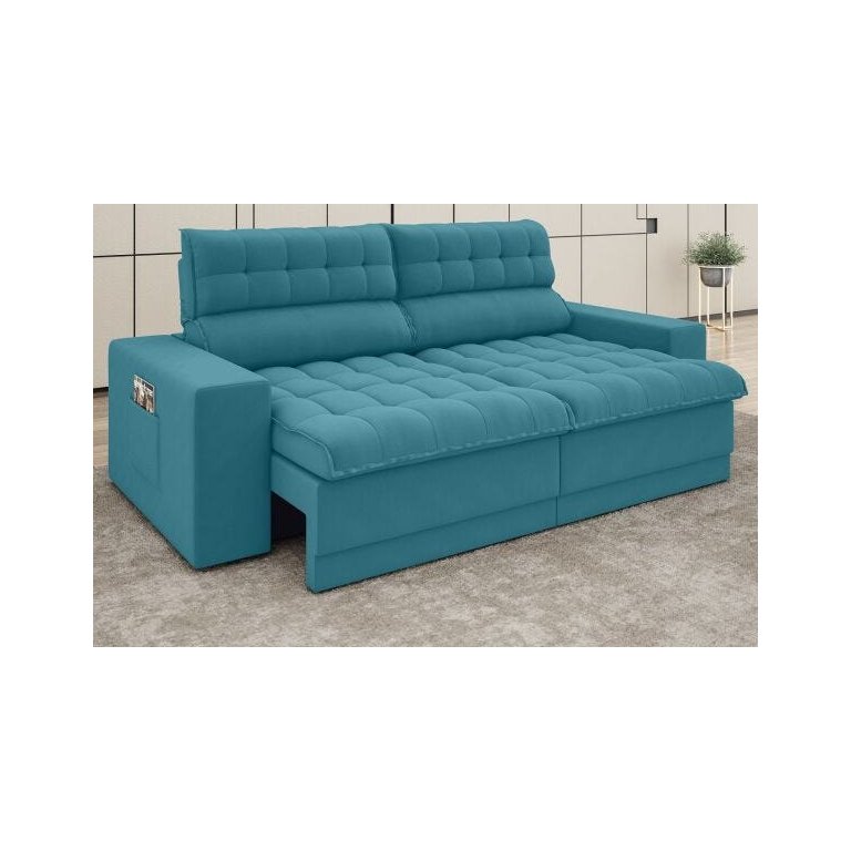 Sofá Omega 2,30M Assento Retrátil e Reclinável Velosuede Netsofás
