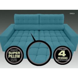 Sofá Omega 2,30M Assento Retrátil e Reclinável Velosuede Netsofás - 3