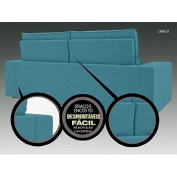 Sofá Omega 2,30M Assento Retrátil e Reclinável Velosuede Netsofás - 5
