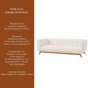 Ver imagem 6 de Sofá Coin 3 Lugares 240cm Off White Bouclé Sala Nobre Conforto Moderno Estrutura Madeira
