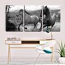 Quadro Decorativo Dois Cavalos Correndo Desenho Pb 45x96 - 3