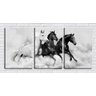 Quadro Decorativo Desenho Três Cavalos Pb Arte 45x96 - 1