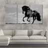 Quadro Decorativo Preto E Branco Cavalo Preto Correndo - 2