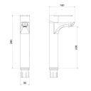 Ver imagem 2 de Misturador Monocomando Lavatório Balcao 2879 Minimal Advance Meber Metais Cromado