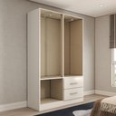Ver imagem 5 de Guarda-roupa Solteiro Vittorio 4 Portas 2 Gavetas Branco - Panorama Móveis