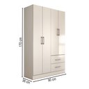 Ver imagem 4 de Guarda-roupa Solteiro Vittorio 4 Portas 2 Gavetas Branco - Panorama Móveis