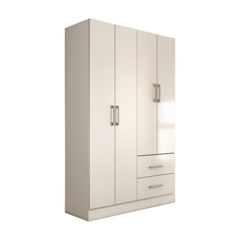 Guarda-roupa Solteiro Vittorio 4 Portas 2 Gavetas Branco - Panorama Móveis