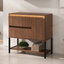 Ver imagem 3 de Gabinete Adelaide 90 com Pés LED - Fabribam Cacau