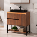 Ver imagem 1 de Gabinete Adelaide 90 com Pés Led - Fabribam Cacau