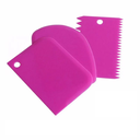 Ver imagem 1 de Kit 3 Espátula de Plástico Walfos para Confeitaria com Borda Irregular Elashopp Cor Roxo