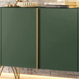 Buffet Benvenuto Mdp/mdf Decorativo Sala de Estar com Pés em Aço Verde Pistache G26 - Hb Móveis - 6