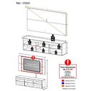 Ver imagem 5 de Rack Com Painel Tv 65" Suspenso Com Espelho Flórida Multimóveis V3322 Preto Preto