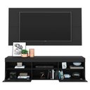Ver imagem 4 de Rack Com Painel Tv 65" Suspenso Com Espelho Flórida Multimóveis V3322 Preto Preto