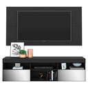 Ver imagem 1 de Rack Com Painel Tv 65" Suspenso Com Espelho Flórida Multimóveis V3322 Preto Preto