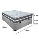Ver imagem 5 de Cama Box Baú Casal Suede + Colchão Anjos Black Graphite Molas Ensacadas 138x188x64cm Cinza