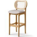 Ver imagem 3 de Kit 03 Banquetas Altas Para Cozinha Bancada Sala Tela Betta Fixa L02 Linho Bege - Lyam Lyam Decor