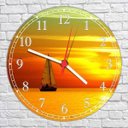 Ver imagem 3 de Relógio De Parede Barco Praia Mar Paisagens Decoração Salas Quartz