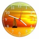 Ver imagem 1 de Relógio De Parede Barco Praia Mar Paisagens Decoração Salas Quartz