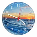Ver imagem 1 de Relógio De Parede Paisagens Mar Praia Sol Decoração Salas Quartz