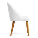Ver imagem 5 de Kit 04 Cadeiras Poltrona de Jantar Lua Boucle Off White Pé Palito Dal Poz Estofados