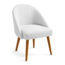 Ver imagem 3 de Kit 04 Cadeiras Poltrona de Jantar Lua Boucle Off White Pé Palito Dal Poz Estofados