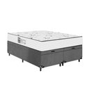 Ver imagem 5 de Baú Queen Bipartido Suede Cinza + Colchão D33 One Face Branco- E-shop Casa