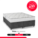 Ver imagem 5 de Cama Baú Queen Bipartido Suede Cinza + Colchão D33 One Face Branco- e-Shop Casa