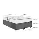 Ver imagem 3 de Baú Queen Bipartido Suede Cinza + Colchão D33 One Face Branco- E-shop Casa