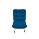 Ver imagem 2 de Kit Poltrona e Puff Costela Suede Azul Royal